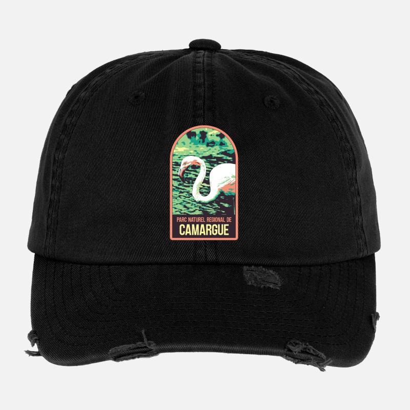 Flamand Rose Camargue : Nature Enchantée Casquette vintage effet usé Flexfit