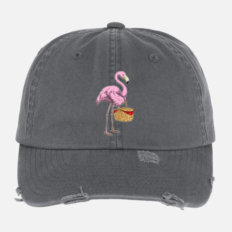 Flamingo Picknick Korb Flexfit Vintage Destroyed Cap