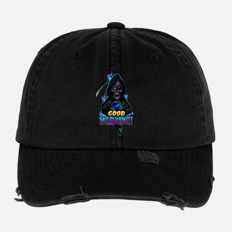 Neon Grim Reaper Bonjour Casquette vintage effet usé Flexfit