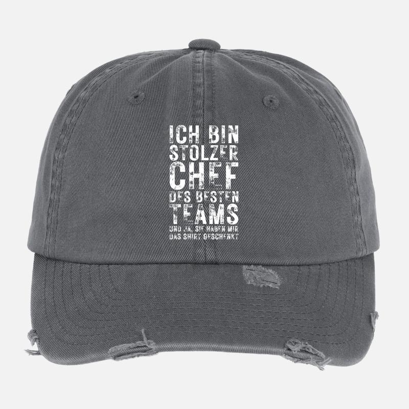 Ein Stolzer Chef Des Besten Teams Super Chef Flexfit Vintage Destroyed Cap