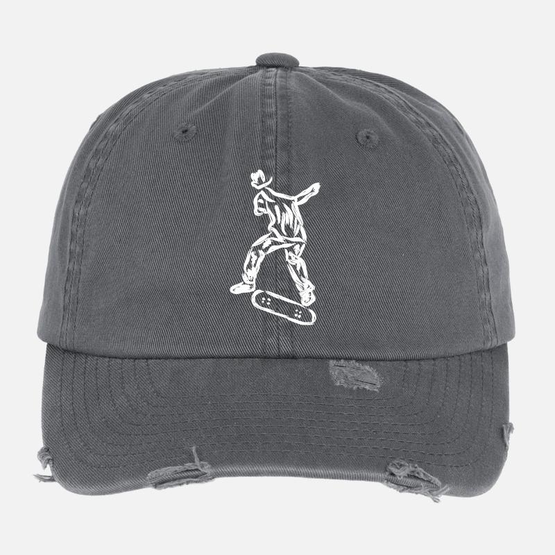 Skater Drawing Flexfit Vintage Destroyed Cap
