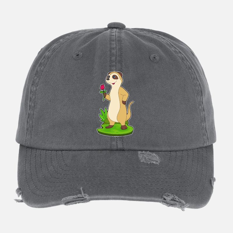 Rose de suricate Casquette vintage effet usé Flexfit