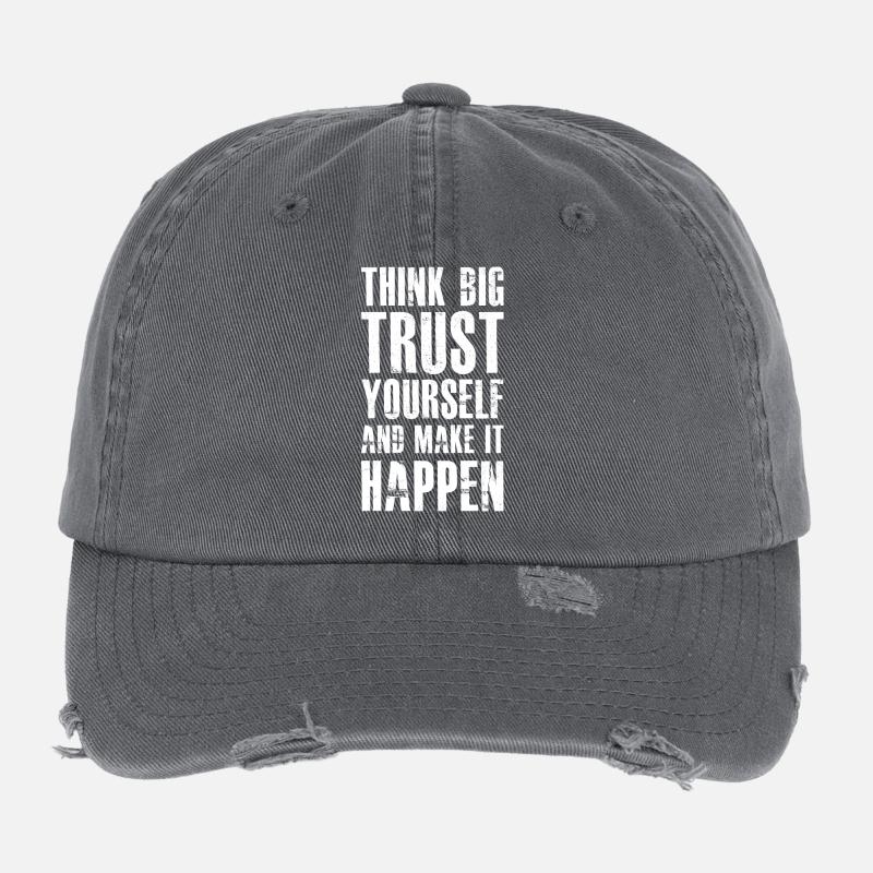 GROSS DENKEN, sich selbst vertrauen und es umsetzen Flexfit Vintage Destroyed Cap