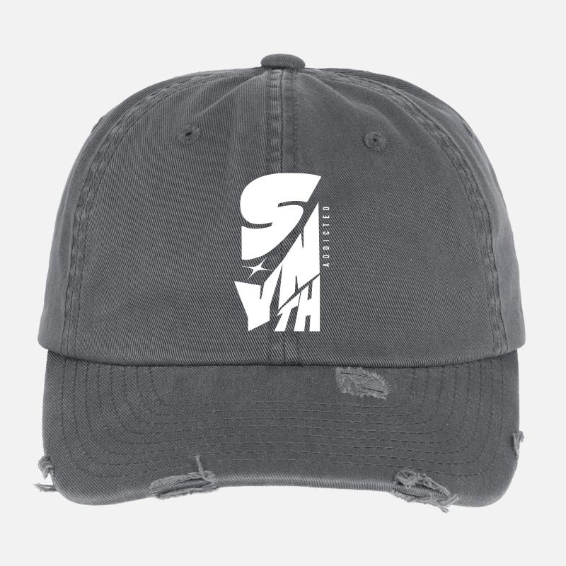 Synth Addicted Synthesizer Modular Flexfit Vintage Destroyed Cap