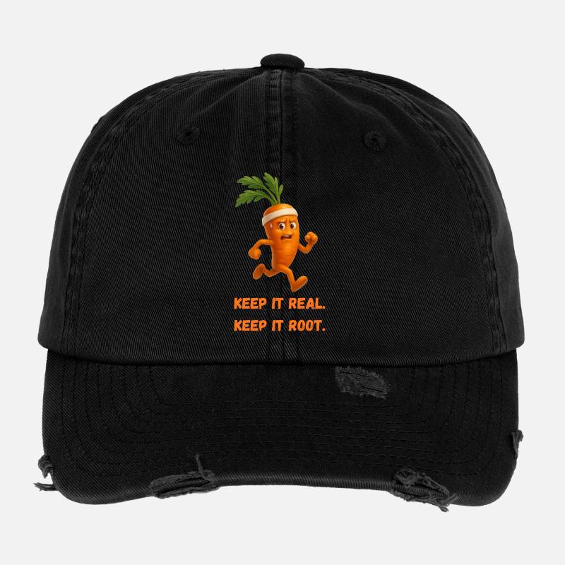 Carrot Runner – Keep It Real Root Caricature Flexfit Vintage Destroyed Cap