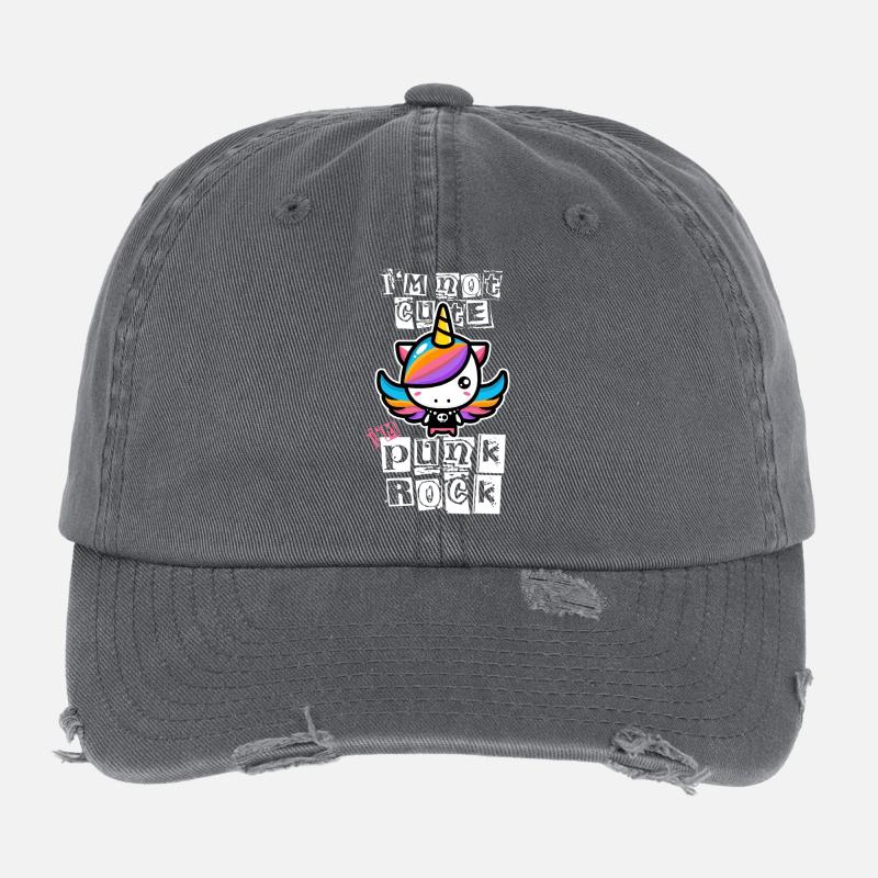 Licorne Punk Rock Casquette vintage effet usé Flexfit