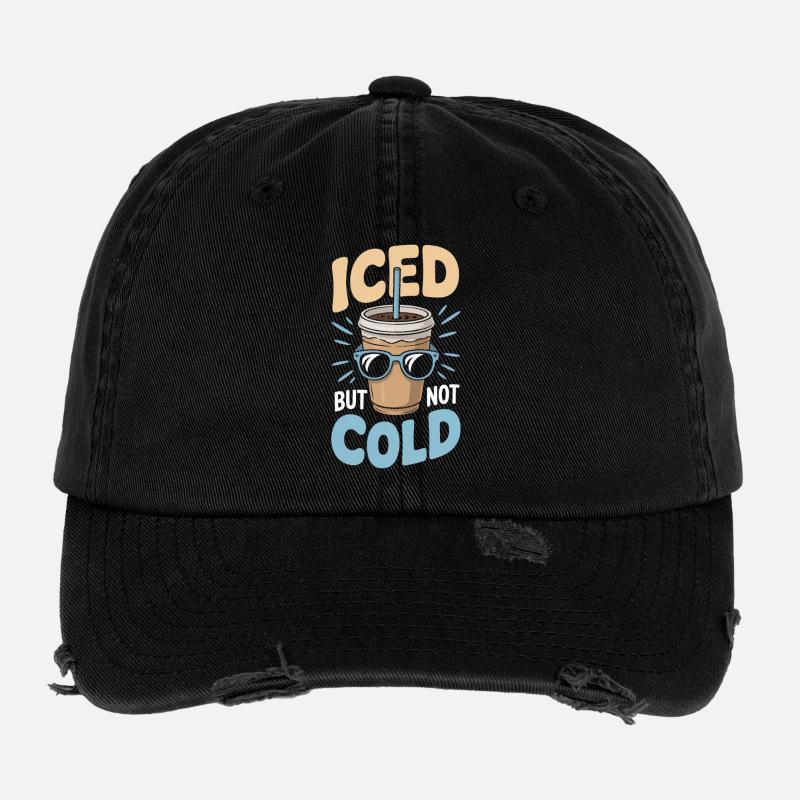 Glacé mais pas froid Café glacé Humour Été Casquette vintage effet usé Flexfit