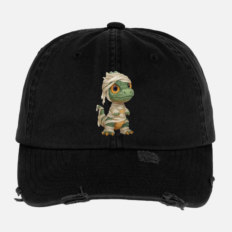 Dino Mummie Kostüm Halloween Flexfit Vintage Destroyed Cap
