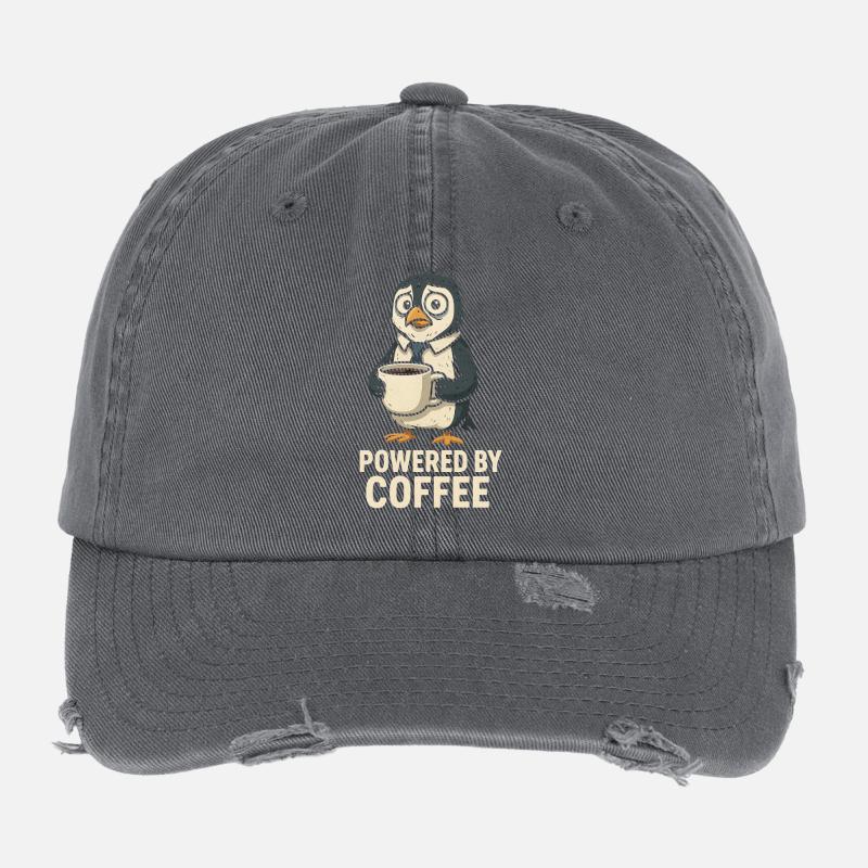 Kaffeepinguin mit Stil Flexfit Vintage Destroyed Cap