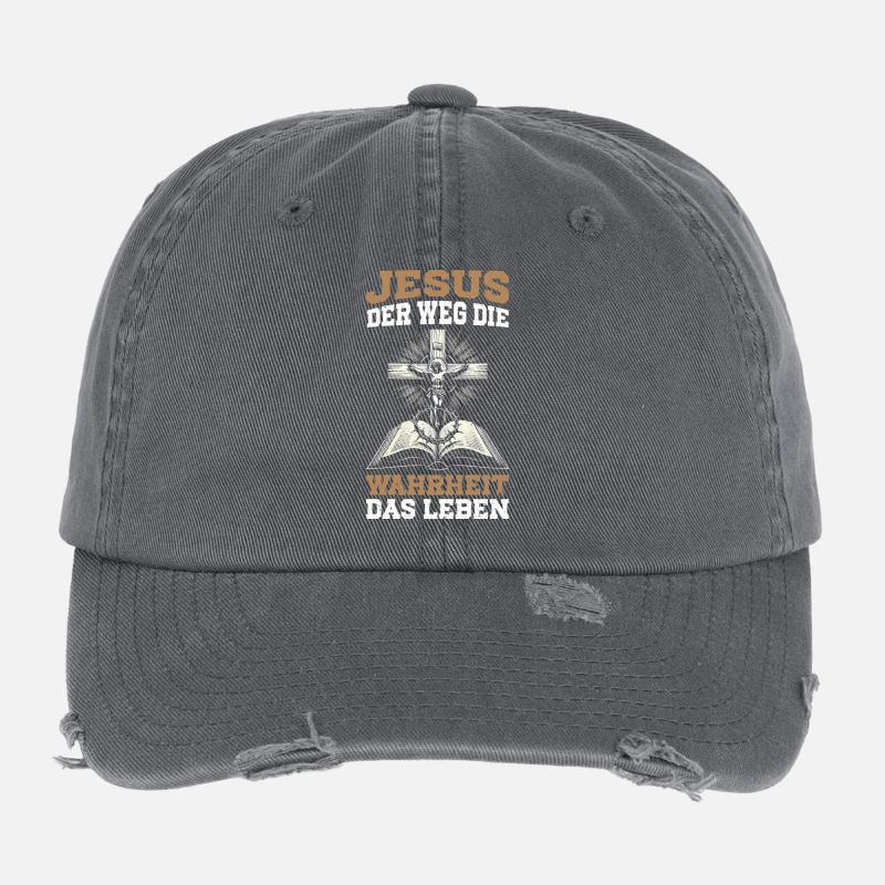 Jésus Le Chemin, la Vérité, La Vie Chrétienne Casquette vintage effet usé Flexfit