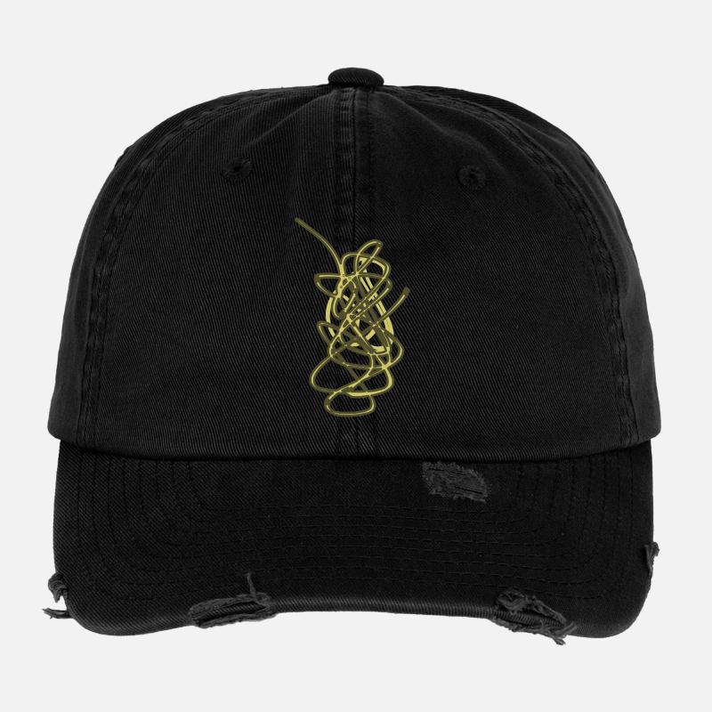 Goldene Wirbelkunst Flexfit Vintage Destroyed Cap