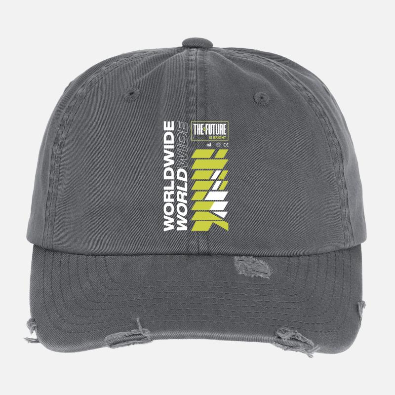 Avenir Brillant et Lignes Vert Lime Casquette vintage effet usé Flexfit