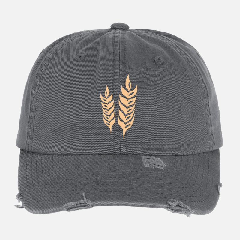 gerste getreide symbol Weizen Logo icon vector Flexfit Vintage Destroyed Cap