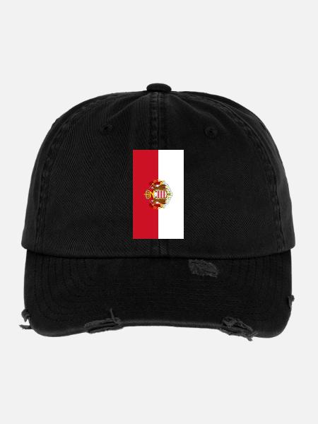 Affaire téléphonique du drapeau de Monaco - Casquette vintage effet usé Flexfit - noir - Devant