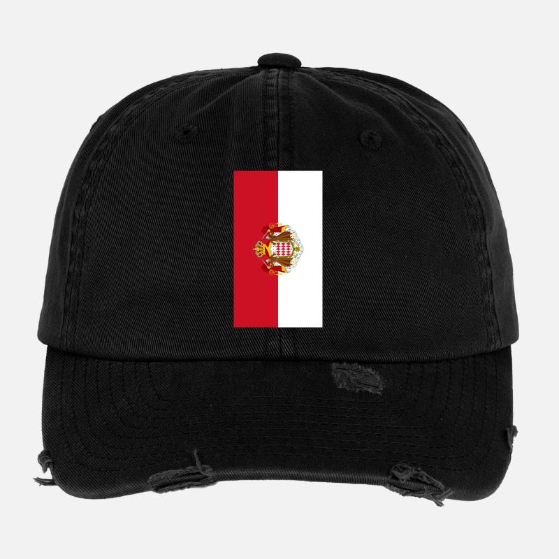 Affaire téléphonique du drapeau de Monaco Casquette vintage effet usé Flexfit