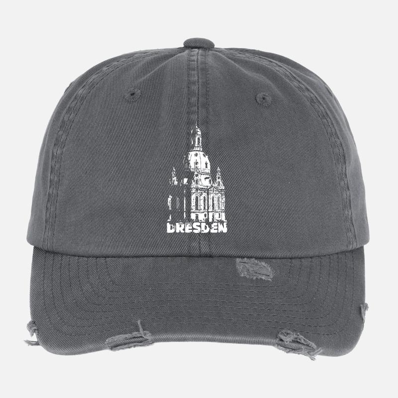 Dresden Frauenkirche Souvenir Logo Dresdner Symbol Flexfit Vintage Destroyed Cap