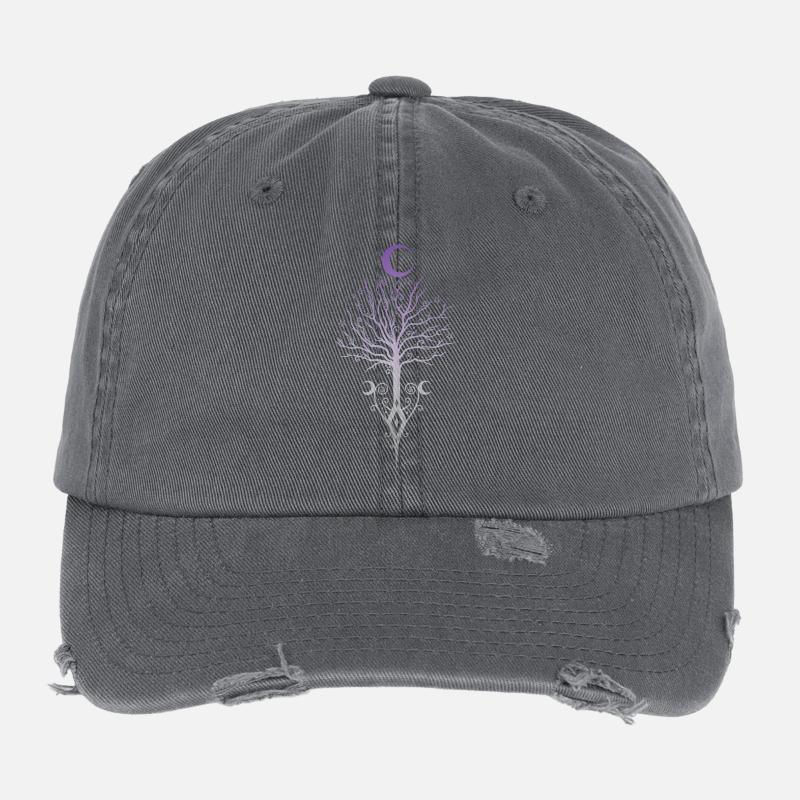 Okkulter Mondbaum Dunkler Herbst Flexfit Vintage Destroyed Cap