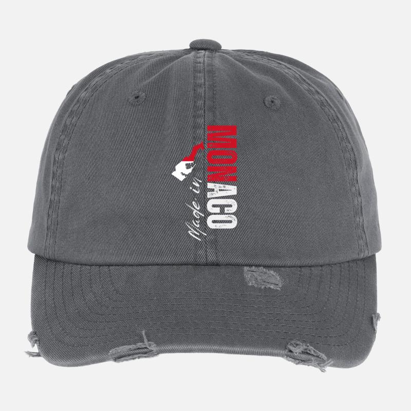 Fabriqué à Monaco, design vertical Casquette vintage effet usé Flexfit