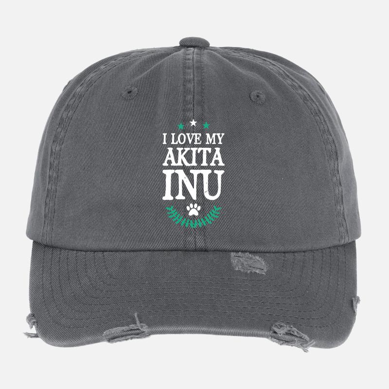 Akita Inu Casquette vintage effet usé Flexfit