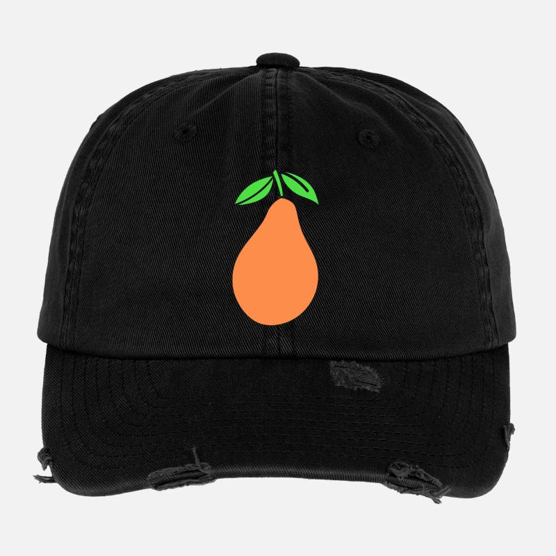 Design Früchte Grün Orangen Mango Flexfit Vintage Destroyed Cap