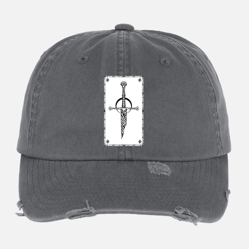 Gothic Zebra Sword Flexfit Vintage Destroyed Cap