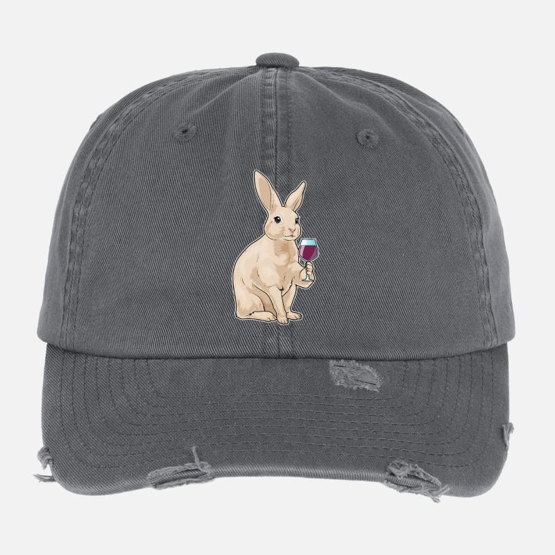Rabbit Red Wine Flexfit Vintage Destroyed Cap