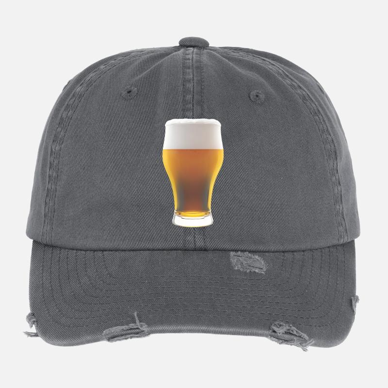 Biergradienten Glas mit Schaum Flexfit Vintage Destroyed Cap