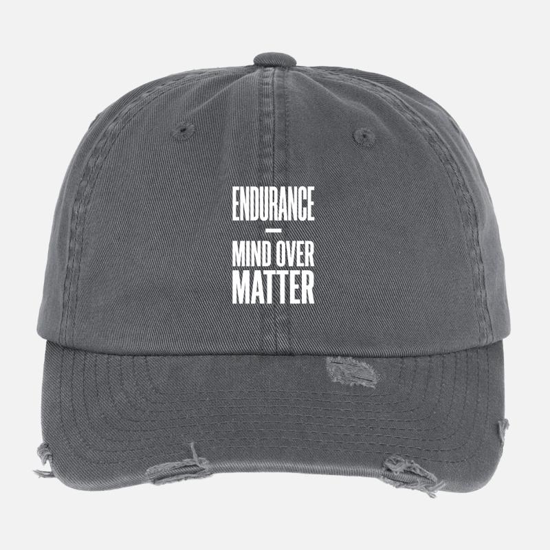 Endurance Mind Over Matter Ausdauer Spruch Casquette vintage effet usé Flexfit