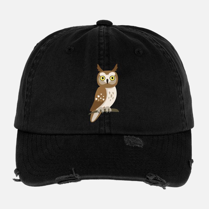 Chouette mignonne – Illustration d’animaux mignons Casquette vintage effet usé Flexfit