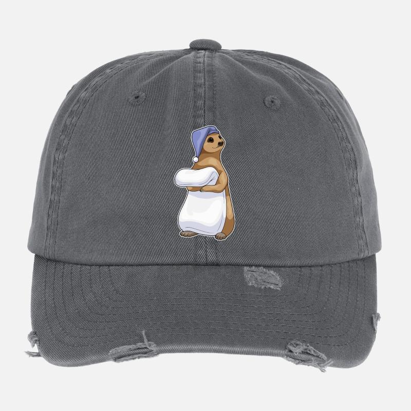 Erdmännchen Schlafen Decke Flexfit Vintage Destroyed Cap