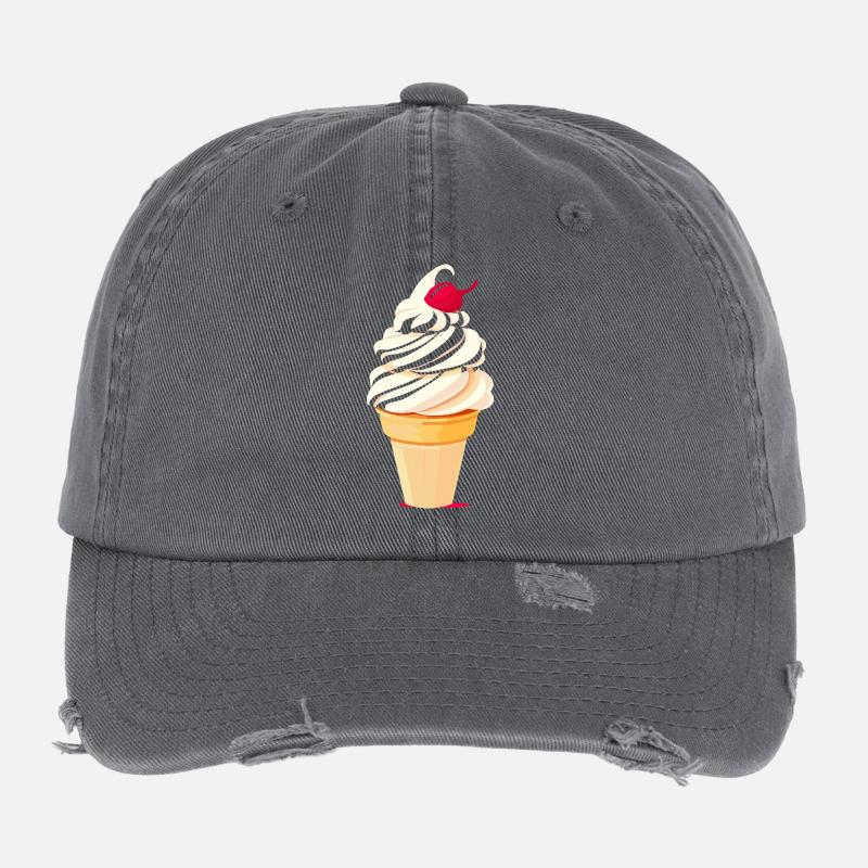 Eiscreme Tüte Grafik Flexfit Vintage Destroyed Cap