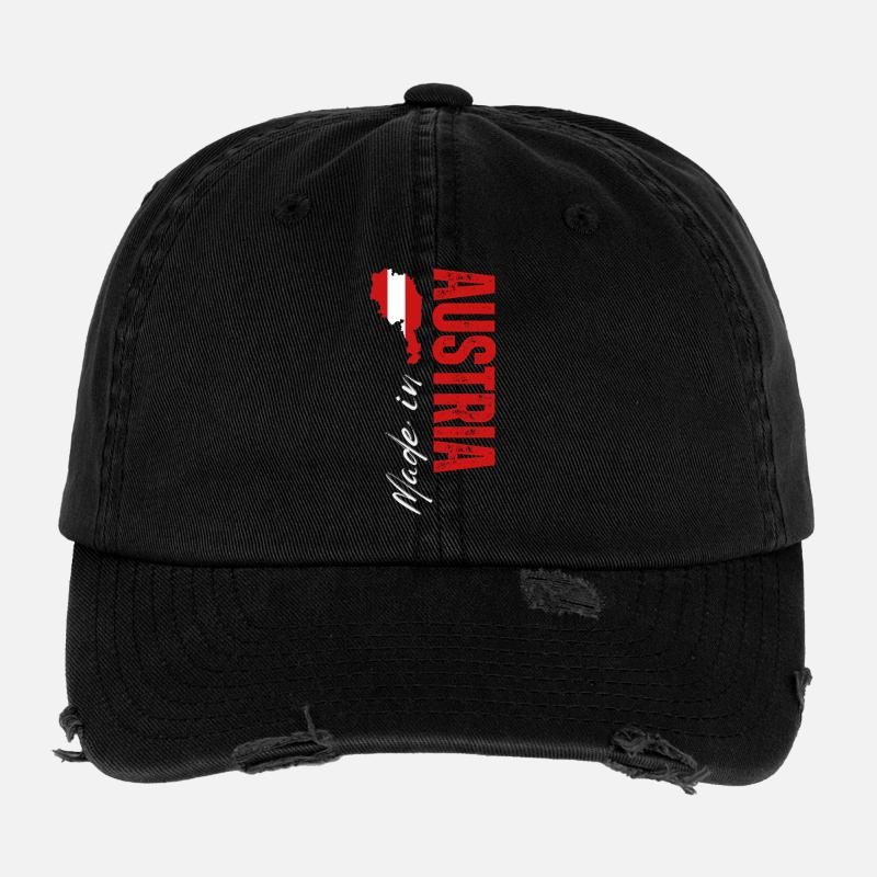 Made in Austria, vertical design Flexfit Vintage Destroyed Cap
