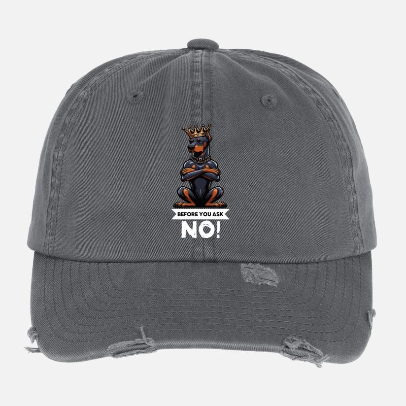 Before You Ask Dobermann Dobermannbesitzer  Flexfit Vintage Destroyed Cap