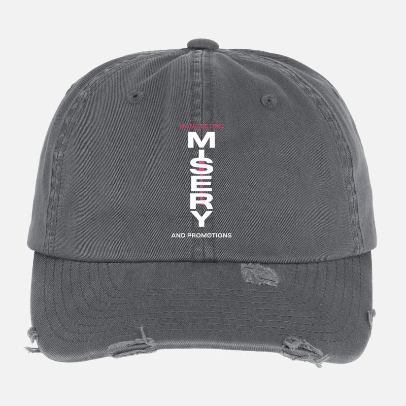 Manifestation de la typographie de la misère Casquette vintage effet usé Flexfit