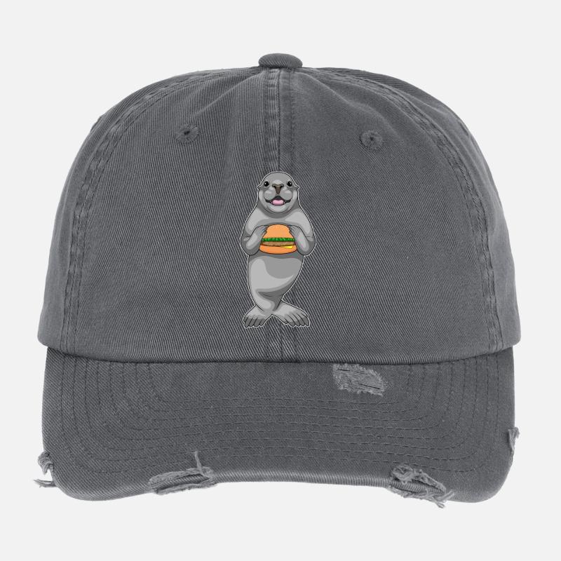 Seehund Cheeseburger Flexfit Vintage Destroyed Cap