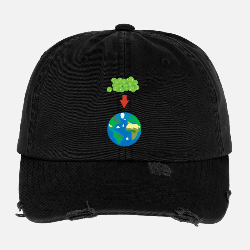 peas on earth Flexfit Vintage Destroyed Cap