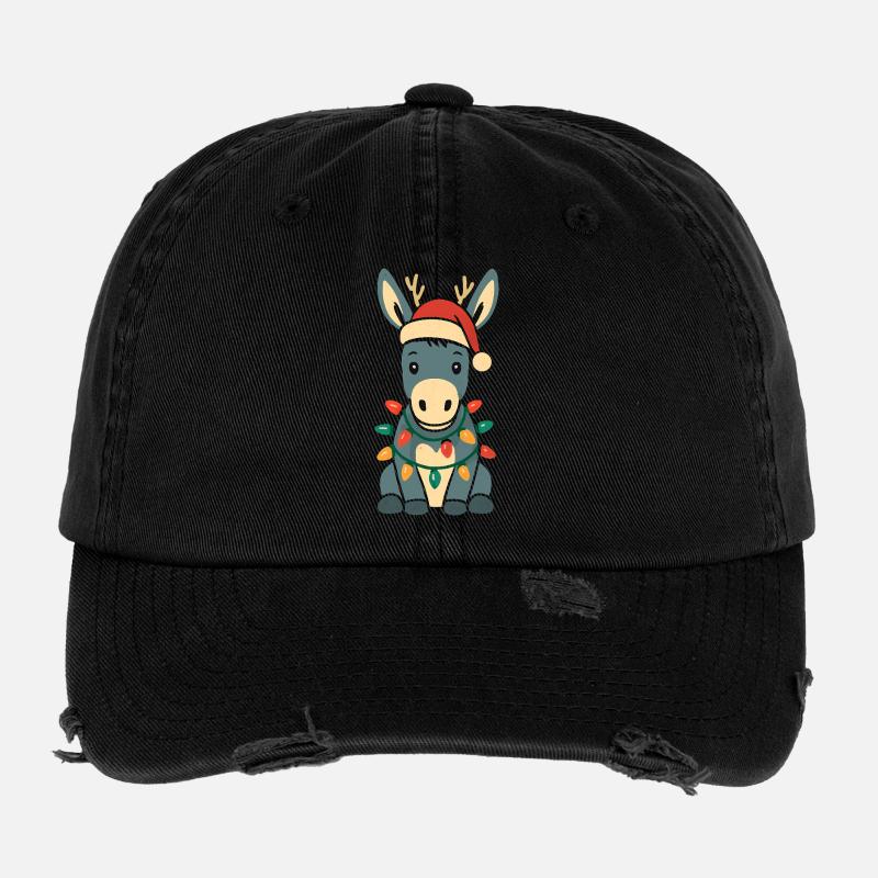 Mignon âne âne elfe de Noël costume partenaire look Casquette vintage effet usé Flexfit