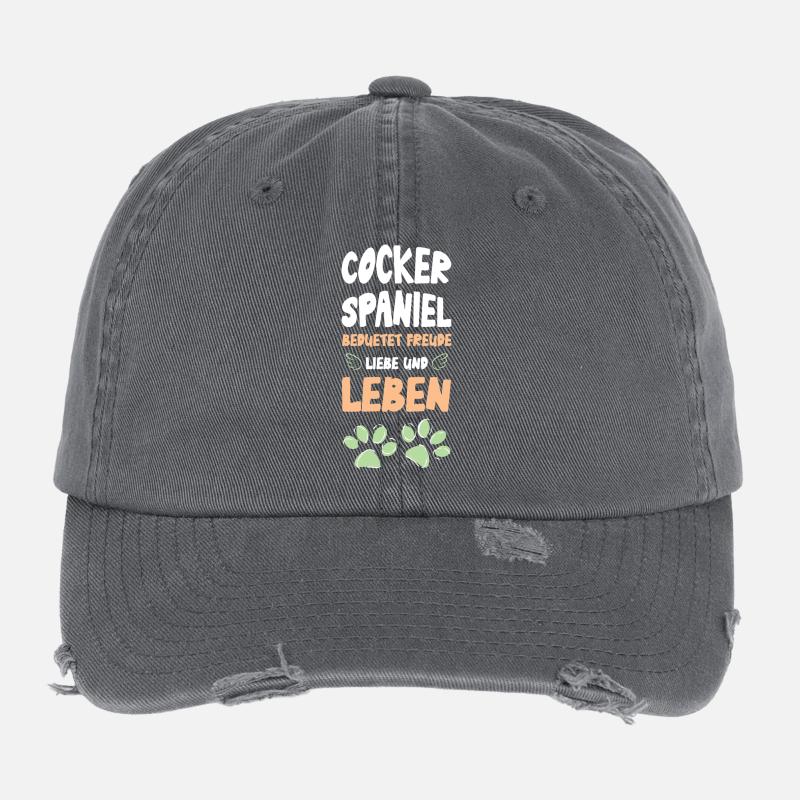Cocker Spaniel Lebensfreude Flexfit Vintage Destroyed Cap