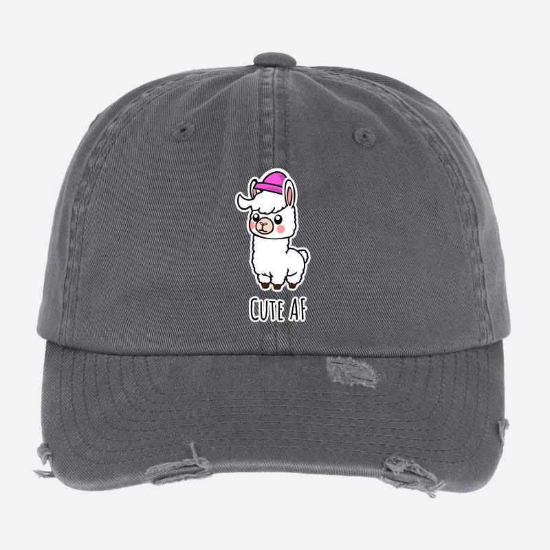 Cute AF Lama Baby oder Alpaka Flexfit Vintage Destroyed Cap
