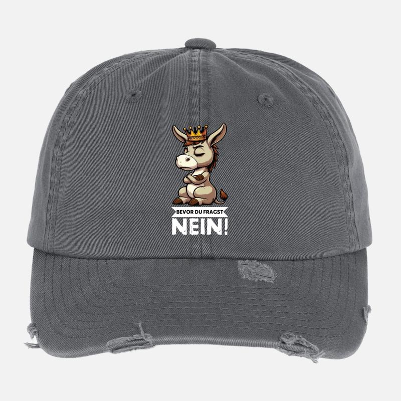 Bevor Du Fragst Nein Esel Eselchen Eselhalter   Flexfit Vintage Destroyed Cap