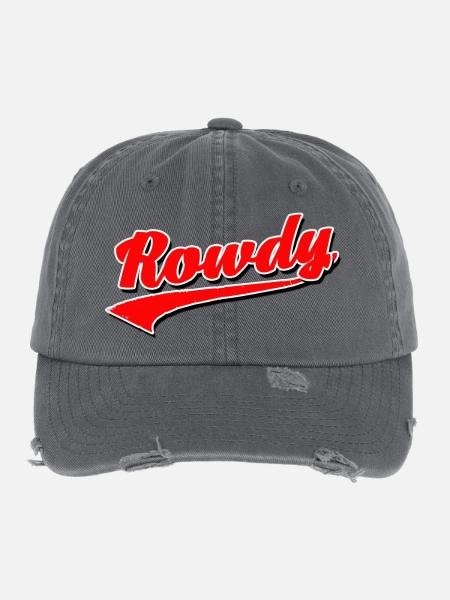 rowdy rüpel bandit gang dieb chaot bengel sohn - Flexfit Vintage Destroyed Cap - Dunkelgrau - Vorne