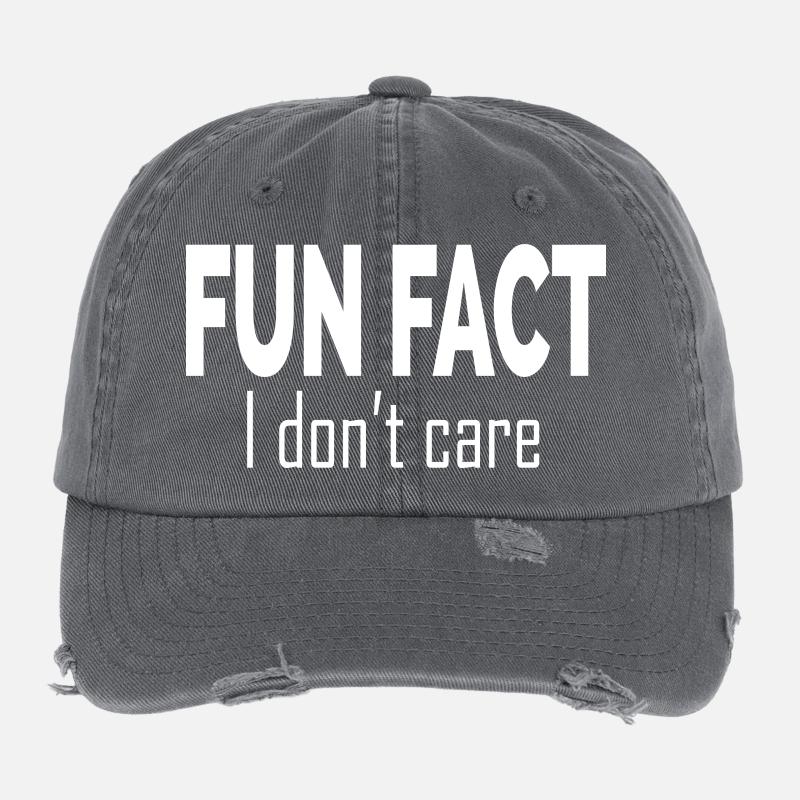 Fun Fact I Don't Care Lustiges Zitat Flexfit Vintage Destroyed Cap