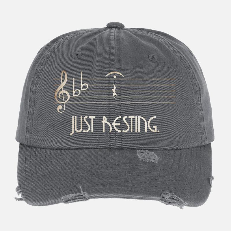 Just Resting Musik Silhouette Flexfit Vintage Destroyed Cap