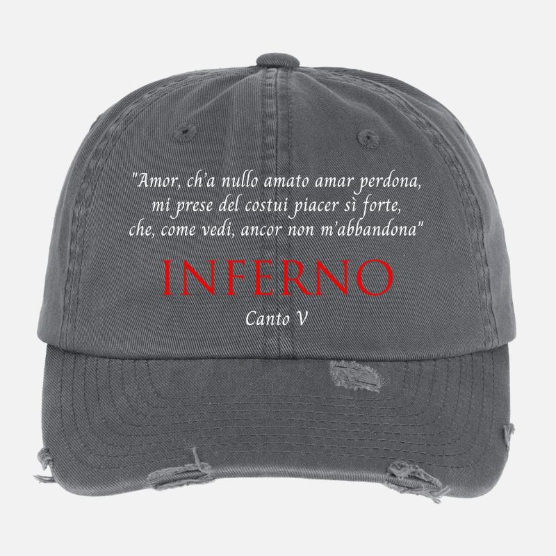 Inferno Canto V Divine Commedy Amor ch’ha nullo Casquette vintage effet usé Flexfit