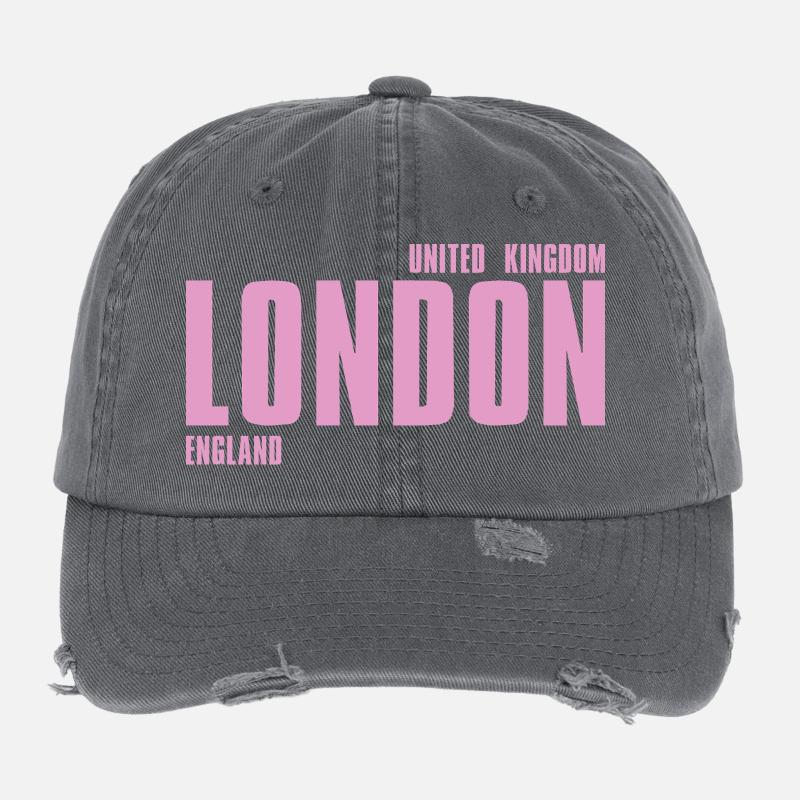 Typographie londonienne Pink Bold Casquette vintage effet usé Flexfit