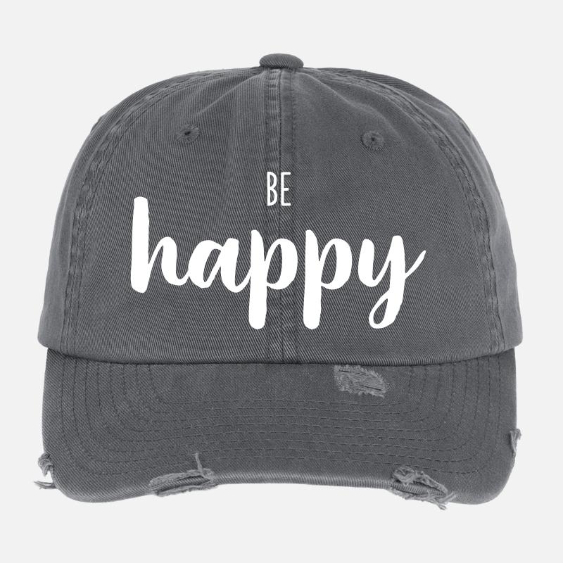 Soyez heureux – Conception positive des mots Casquette vintage effet usé Flexfit