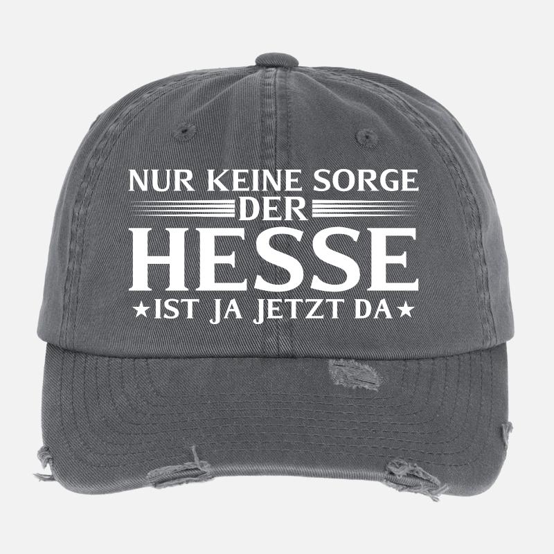 Hesse ist ja jetzt da - Hessischer Dialekt Flexfit Vintage Destroyed Cap