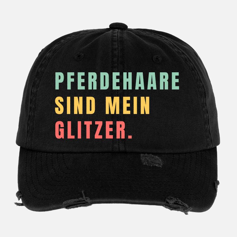 Pferdehaare sind mein Glitzer Flexfit Vintage Destroyed Cap