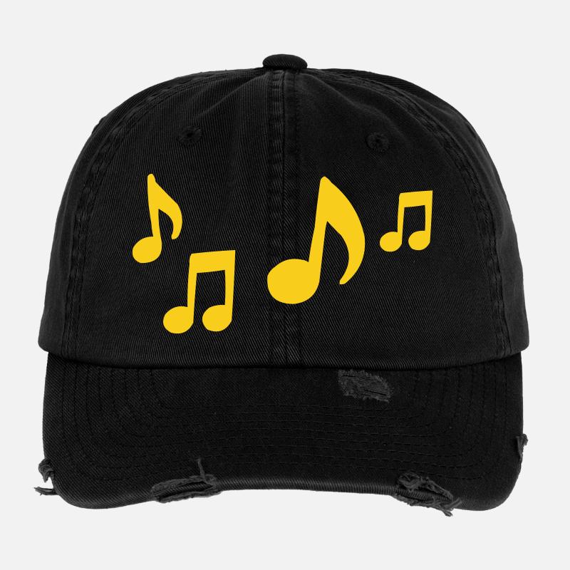 Contraste des notes jaunes Casquette vintage effet usé Flexfit