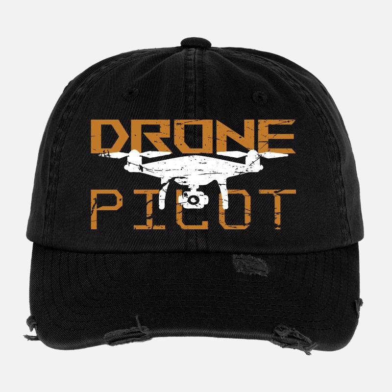 FPV Drone Pilot Freestyle & Renngeschenk Flexfit Vintage Destroyed Cap